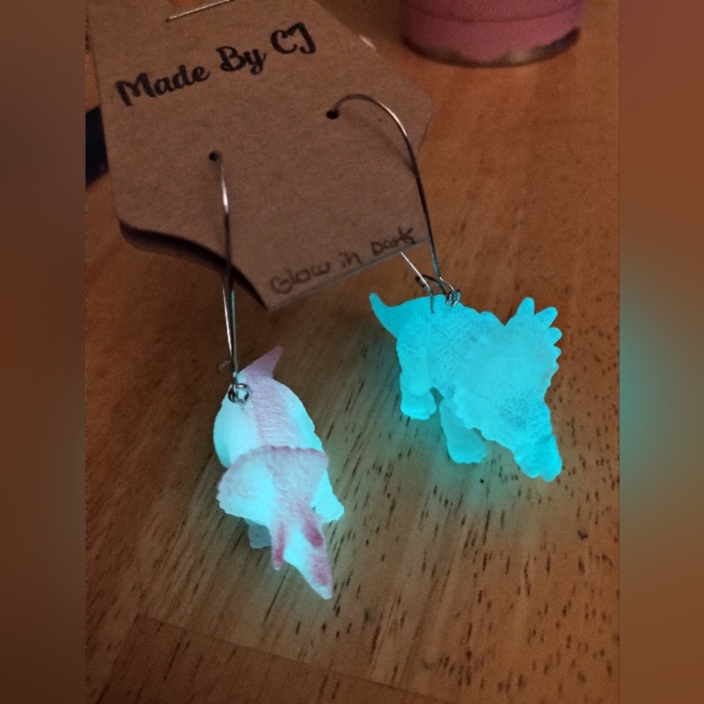 *Glow in the Dark Dino Earrings! MadeByCJ